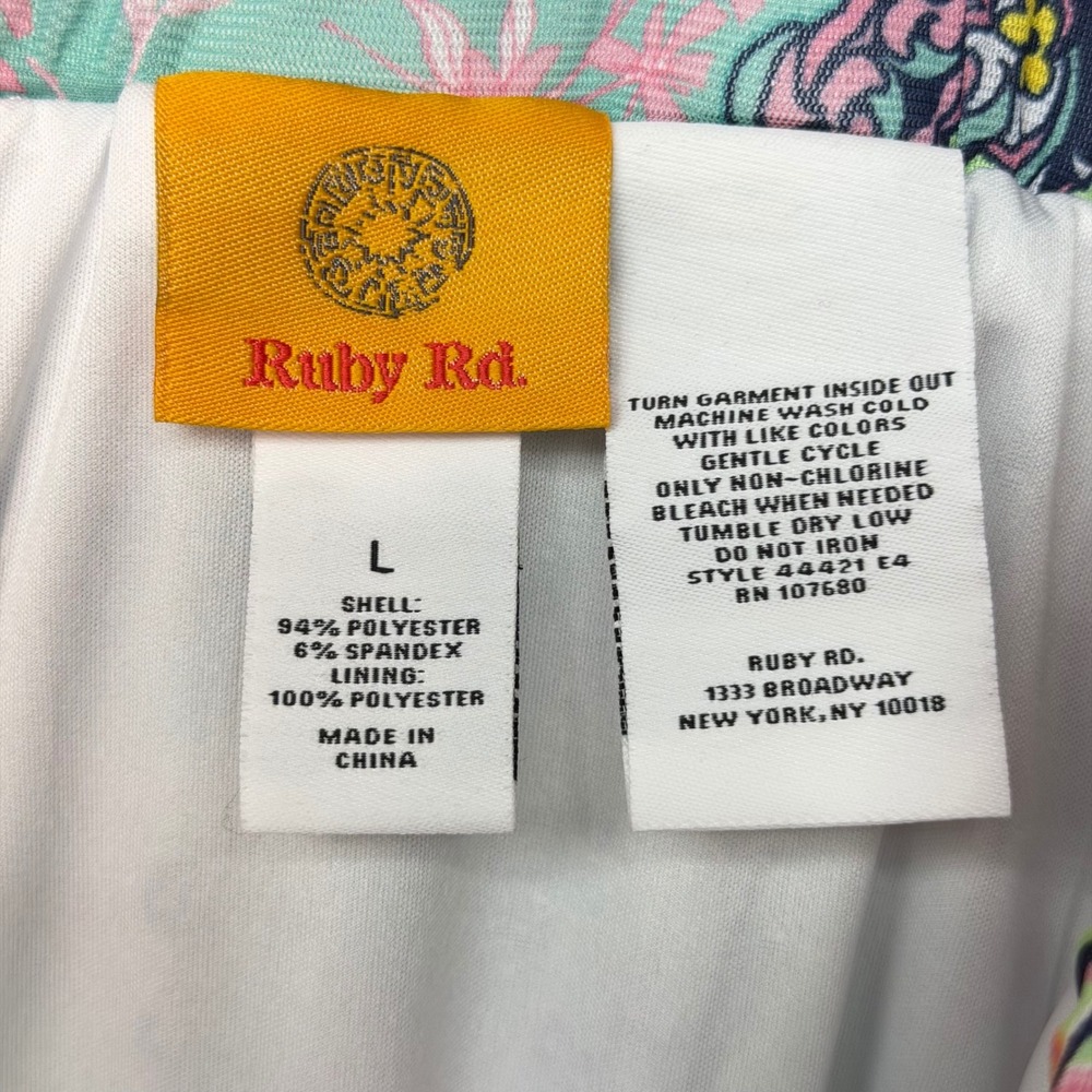 Ruby Rd Pastel Paisley Patchwork Boho Skirt Large Mesh Ruffle Asymmetrical - Picture 6 of 10